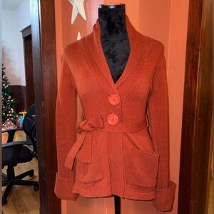 Vintage 70’s Skiva INT Women's Rust Sweater with Belt
